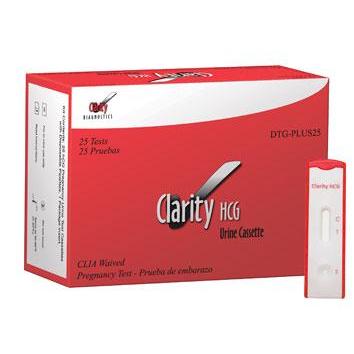 Clarity HCG Urine Cassette Pregnancy Test Box of 25 