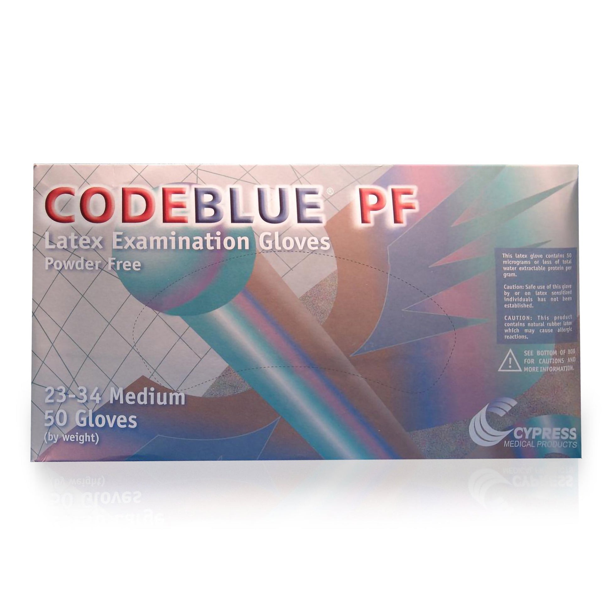CodeBlue® PF Latex Extended Cuff Length Exam Glove M Box of 50 