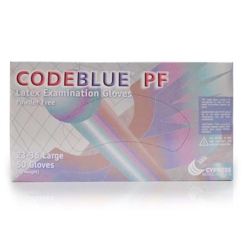 CodeBlue® PF Latex Extended Cuff Length Exam Glove M Box of 50 