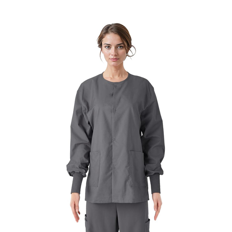 ComfortEase Unisex Crew-Neck Warm-Up Jackets Black 2XS 