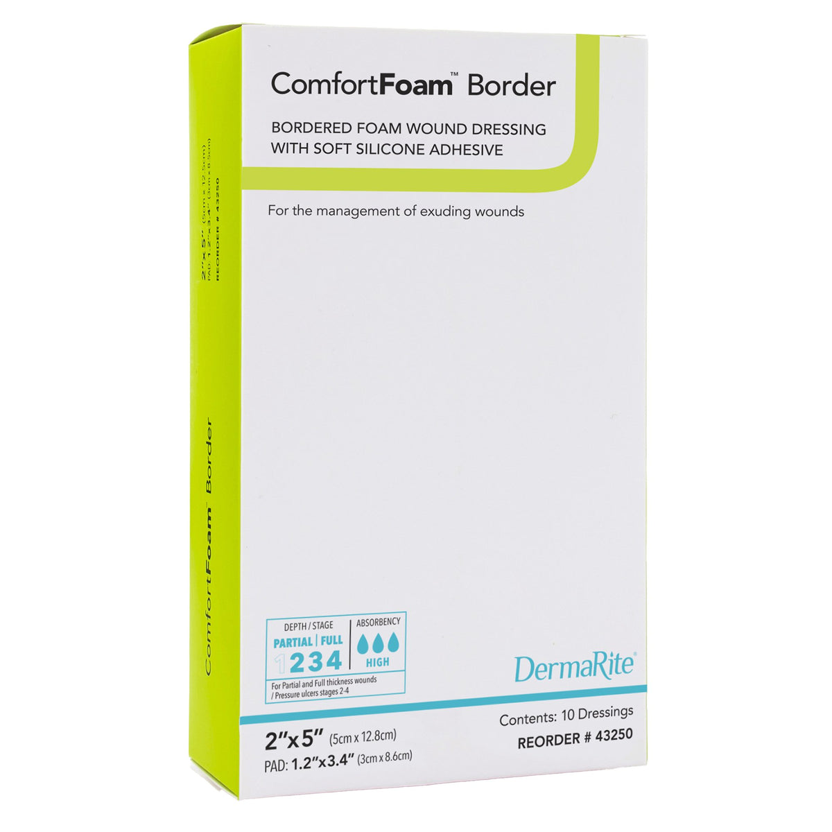 ComfortFoam™ Border - Self-Adherent Soft Silicone Foam Dressing with Border 2" x 2" 1 Each 