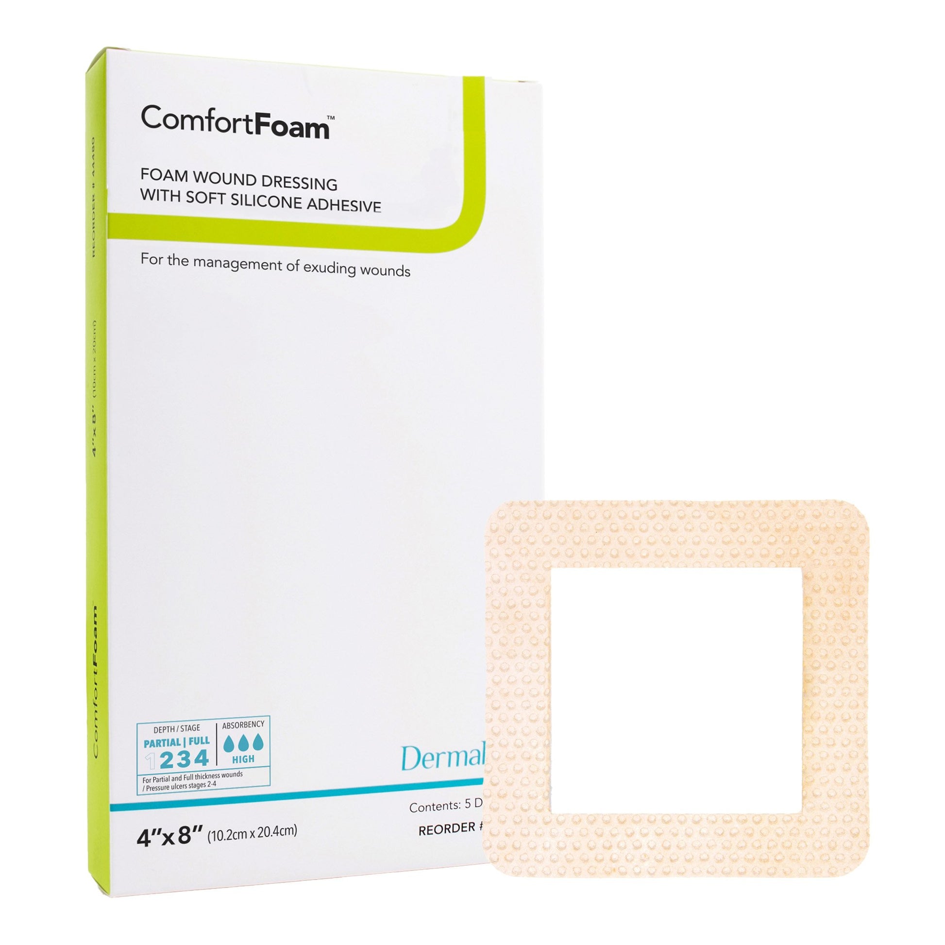 ComfortFoam™ Border - Self-Adherent Soft Silicone Foam Dressing with Border 2" x 2" 1 Each 