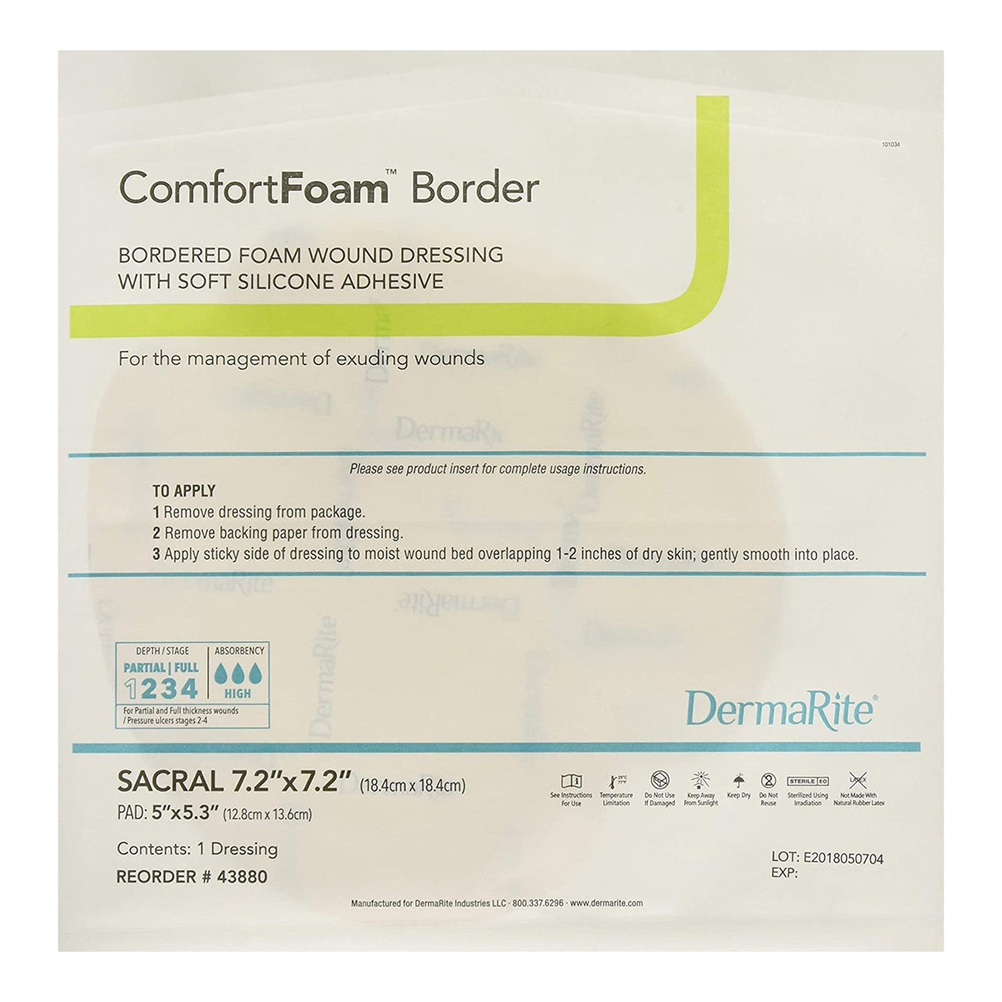 ComfortFoam™ Border - Self-Adherent Soft Silicone Foam Dressing with Border 2" x 2" 1 Each 