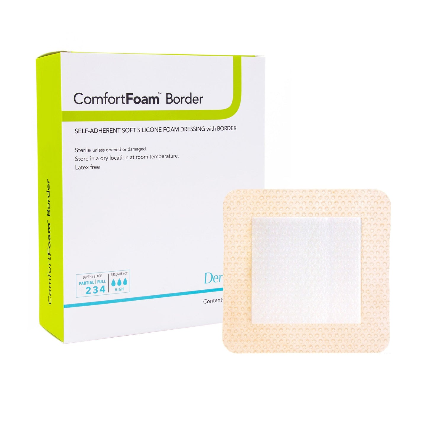 ComfortFoam™ Border - Self-Adherent Soft Silicone Foam Dressing with Border 2" x 2" 1 Each 