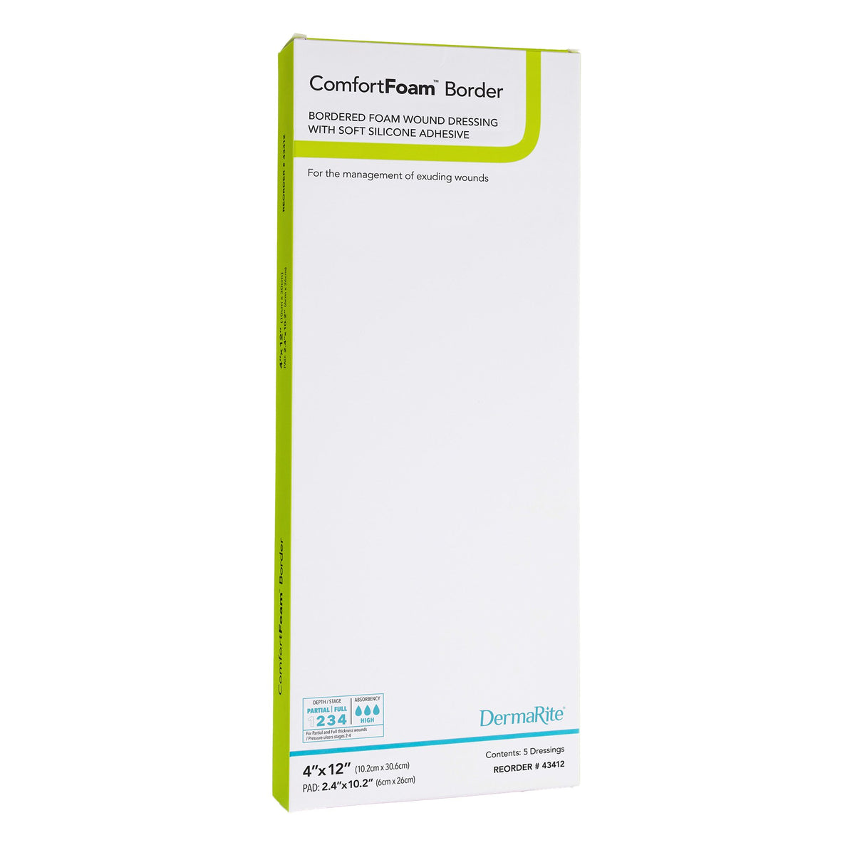 ComfortFoam™ Border - Self-Adherent Soft Silicone Foam Dressing with Border 2" x 2" 1 Each 