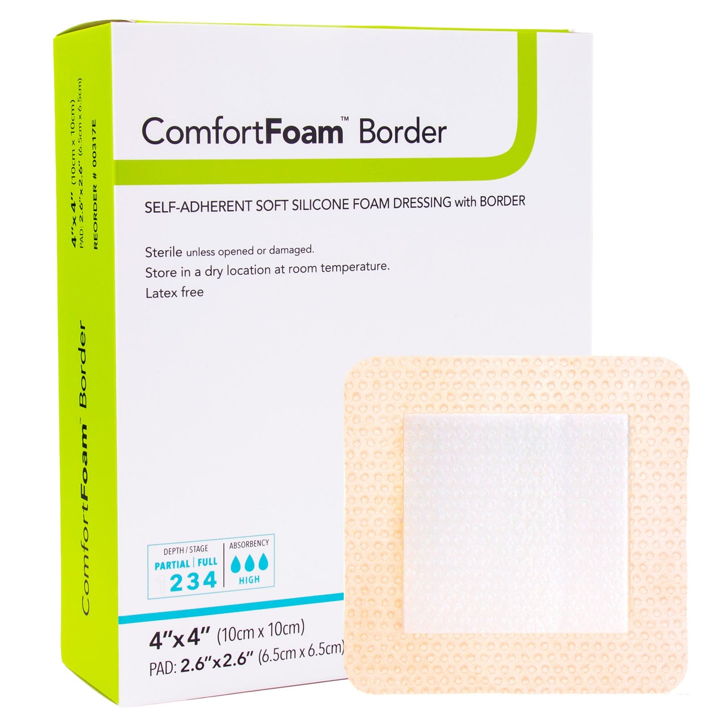 ComfortFoam™ Border - Self-Adherent Soft Silicone Foam Dressing with Border 1 Each 
