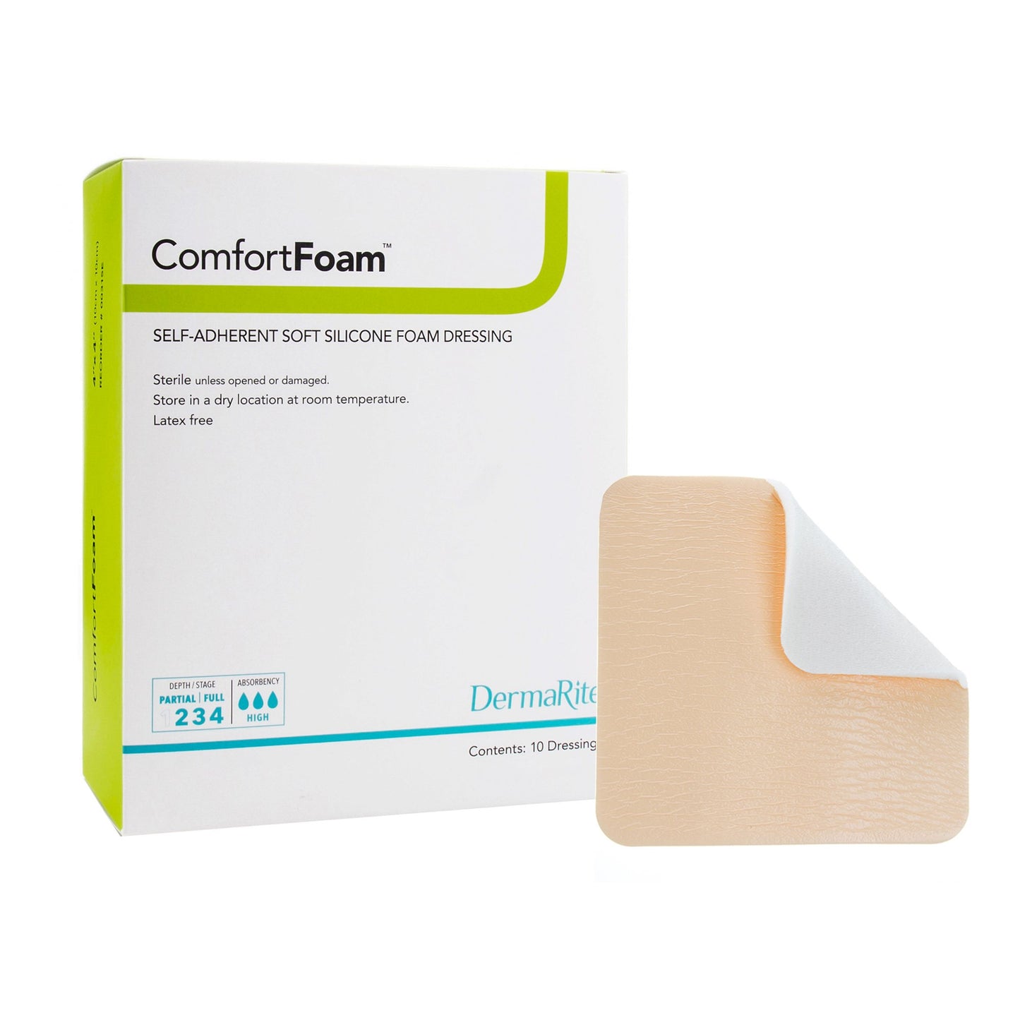 ComfortFoam™ - Self Adherent Soft Silicone Foam Dressing 3" x 3" 1 Each 