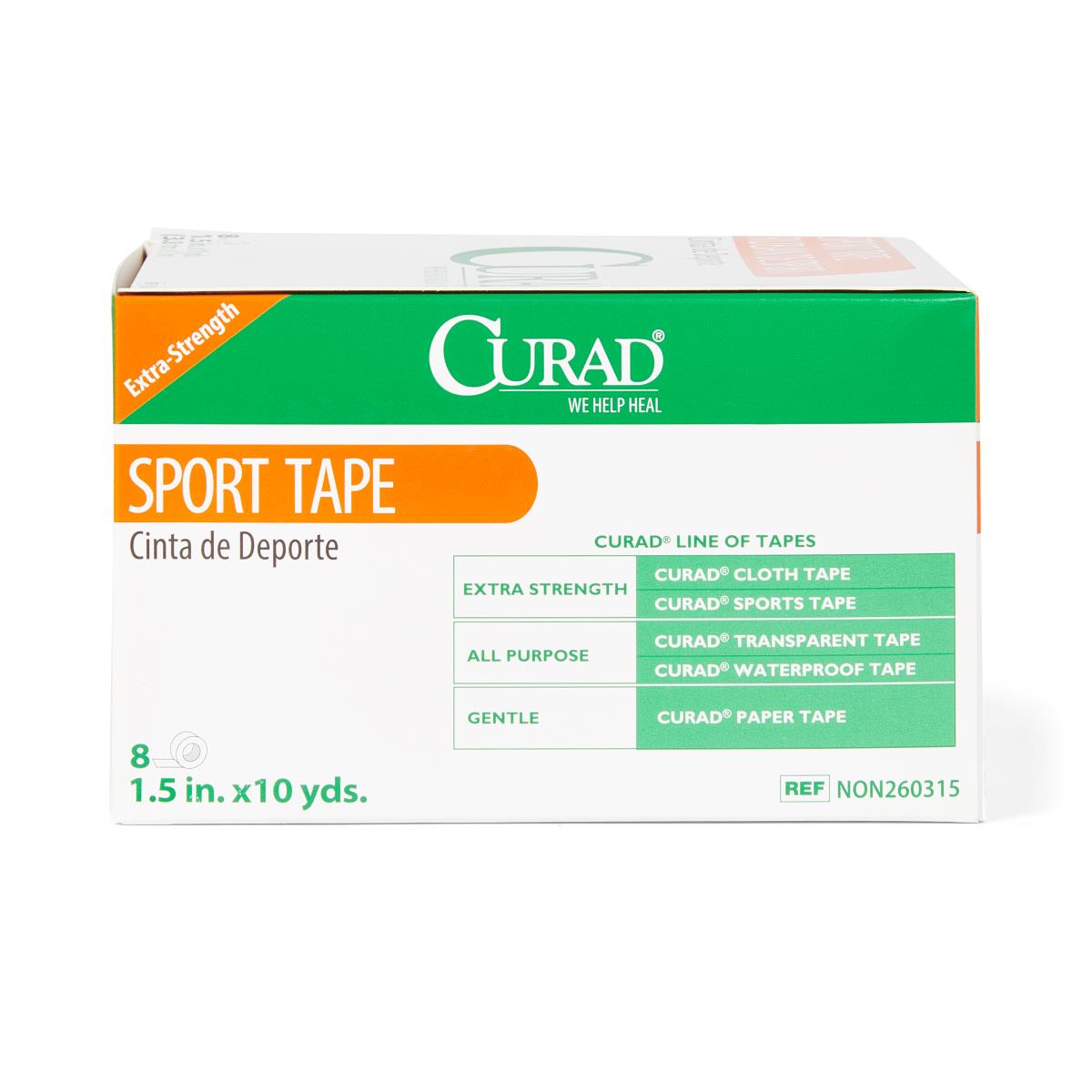 CURAD Ortho-Porous Sports Adhesive Tape 1" x 10 Yards Each 
