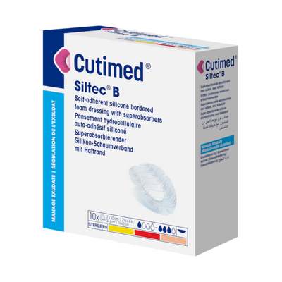 Cutimed® Siltec® B Silicone Dressings Adhesive with Border Silicone Dressings Foam Dressing 3" x 3" Box of 10 