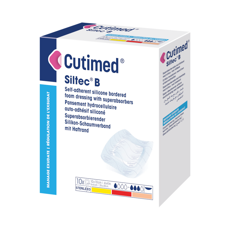 Cutimed® Siltec® B Silicone Dressings Adhesive with Border Silicone Dressings Foam Dressing 3" x 3" Box of 10 
