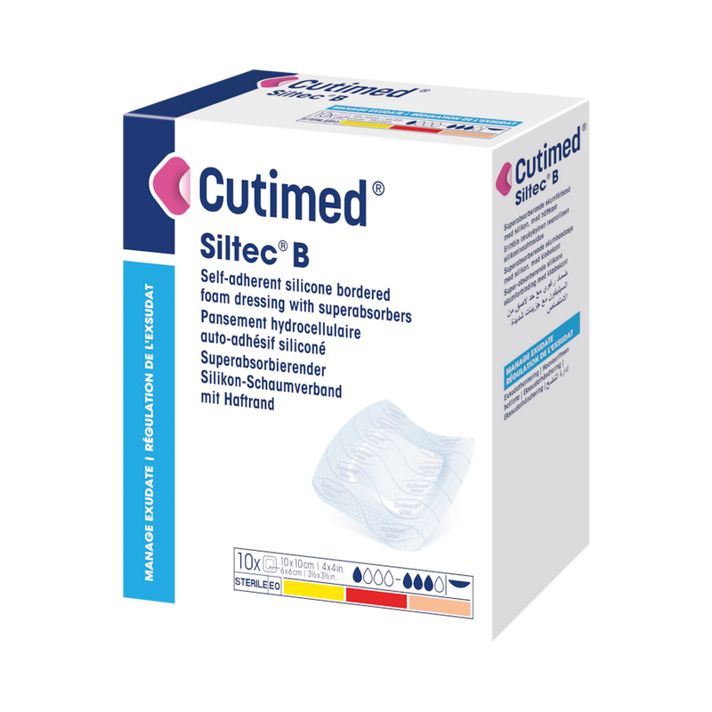 Cutimed® Siltec® B Silicone Dressings Adhesive with Border Silicone Dressings Foam Dressing 3" x 3" Box of 10 