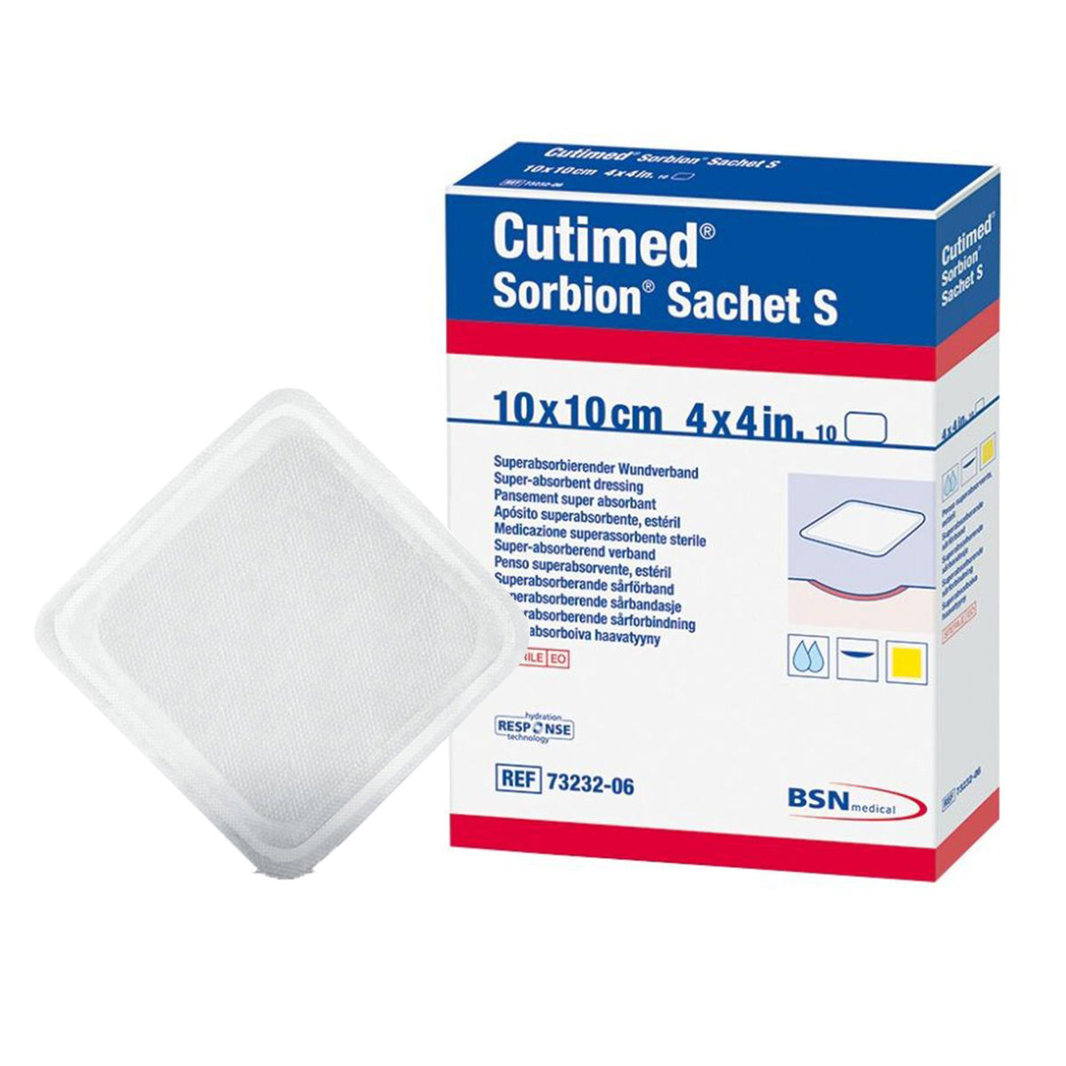 Cutimed® Sorbion® Sachet S Gelling Fiber Wound Dressing 3" x 3" 1 Each 