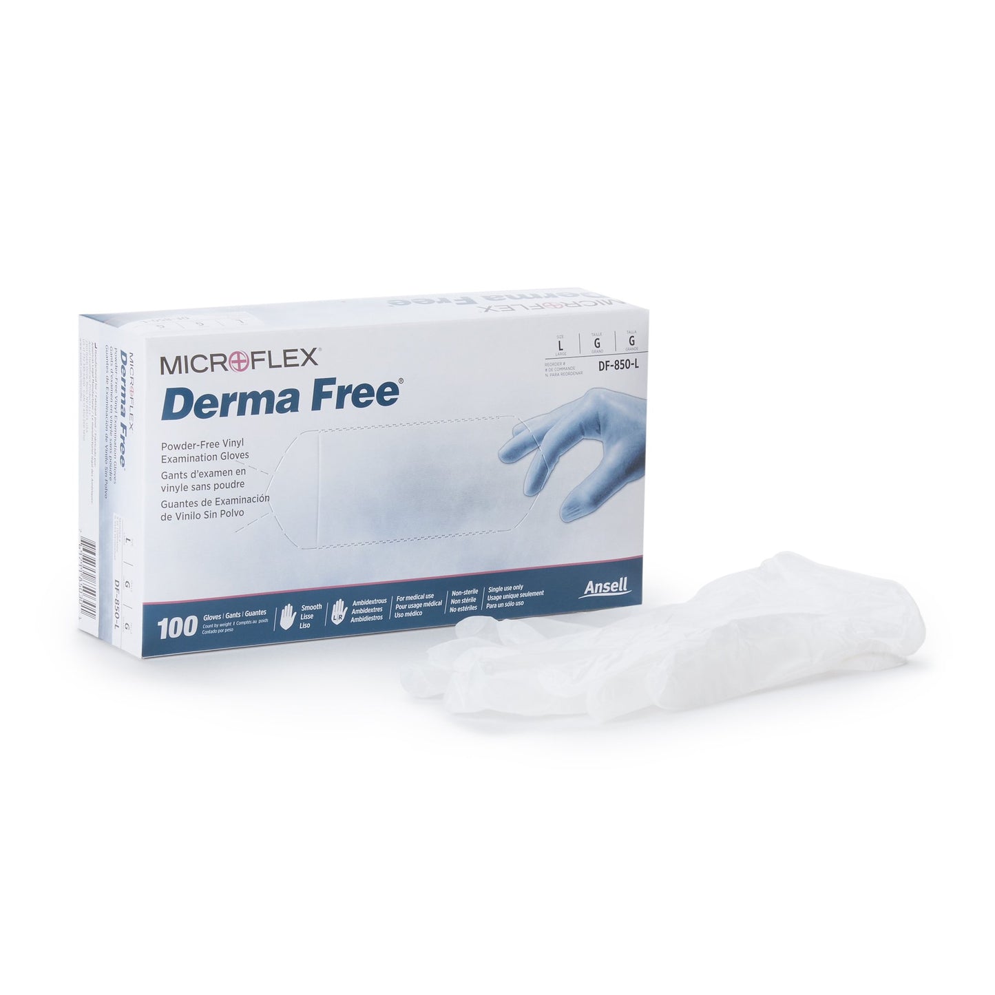 Derma Free™ Vinyl Exam Glove M Box of 100 