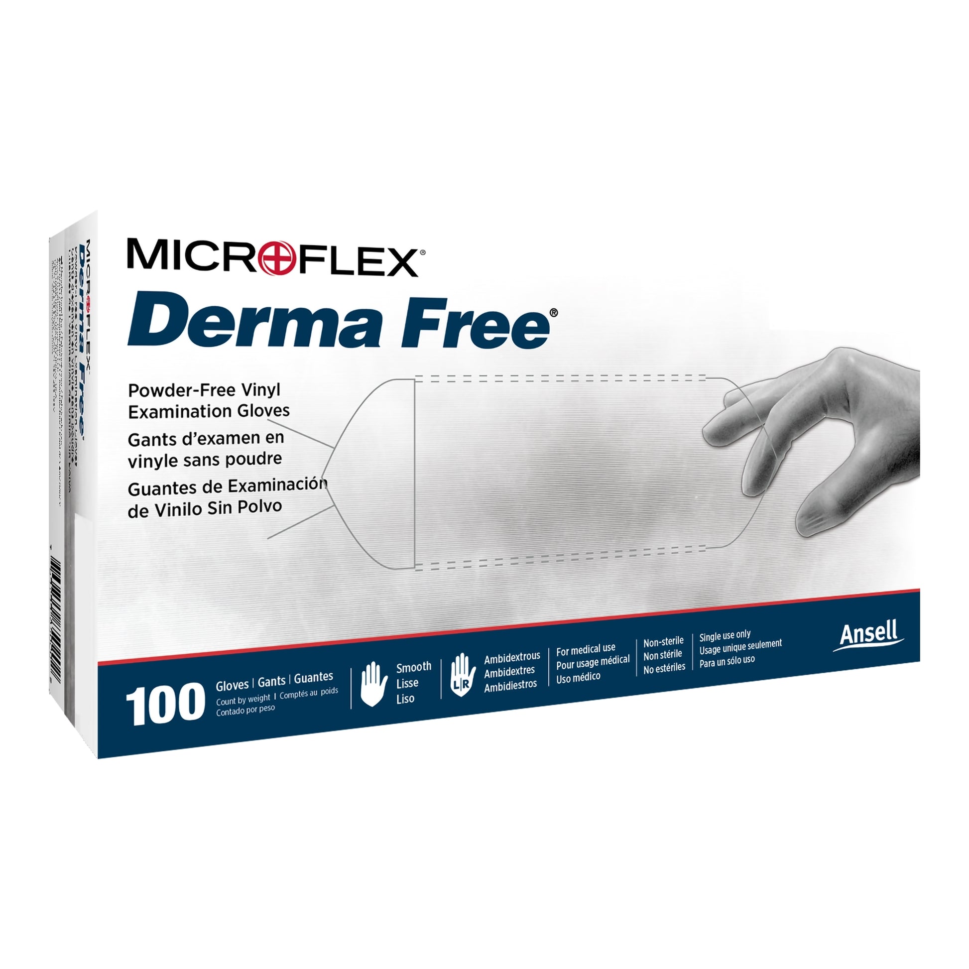 Derma Free™ Vinyl Exam Glove M Box of 100 