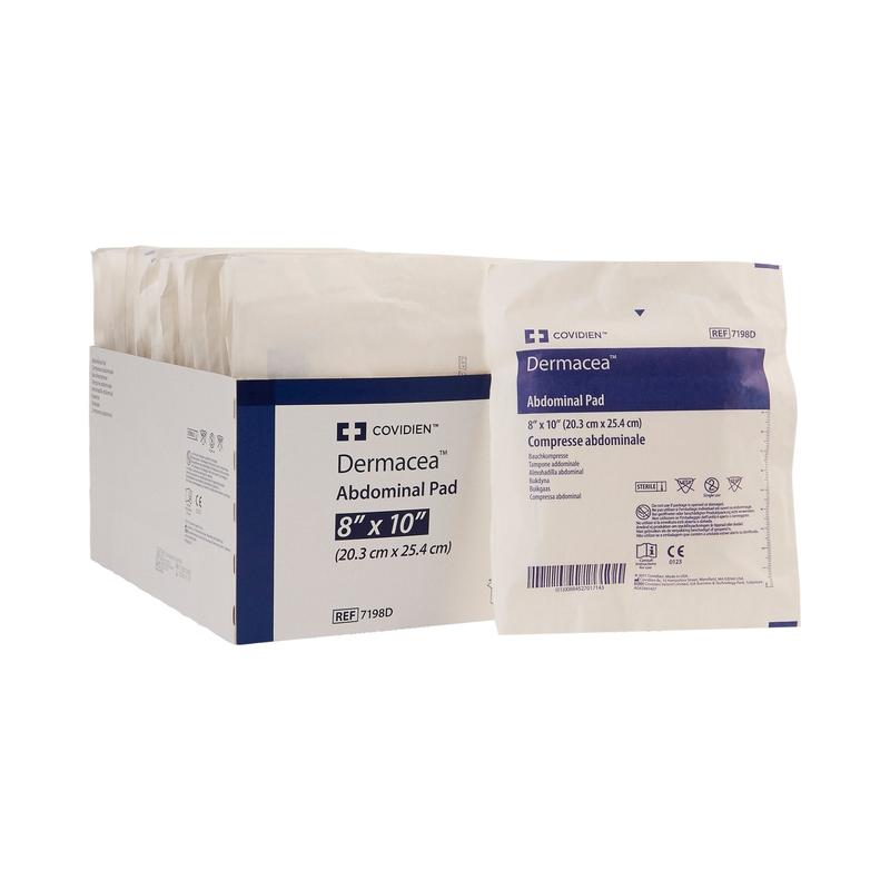 Dermacea™ Abdominal Pad 8" x 10" Nonwoven Fluff Box of 18