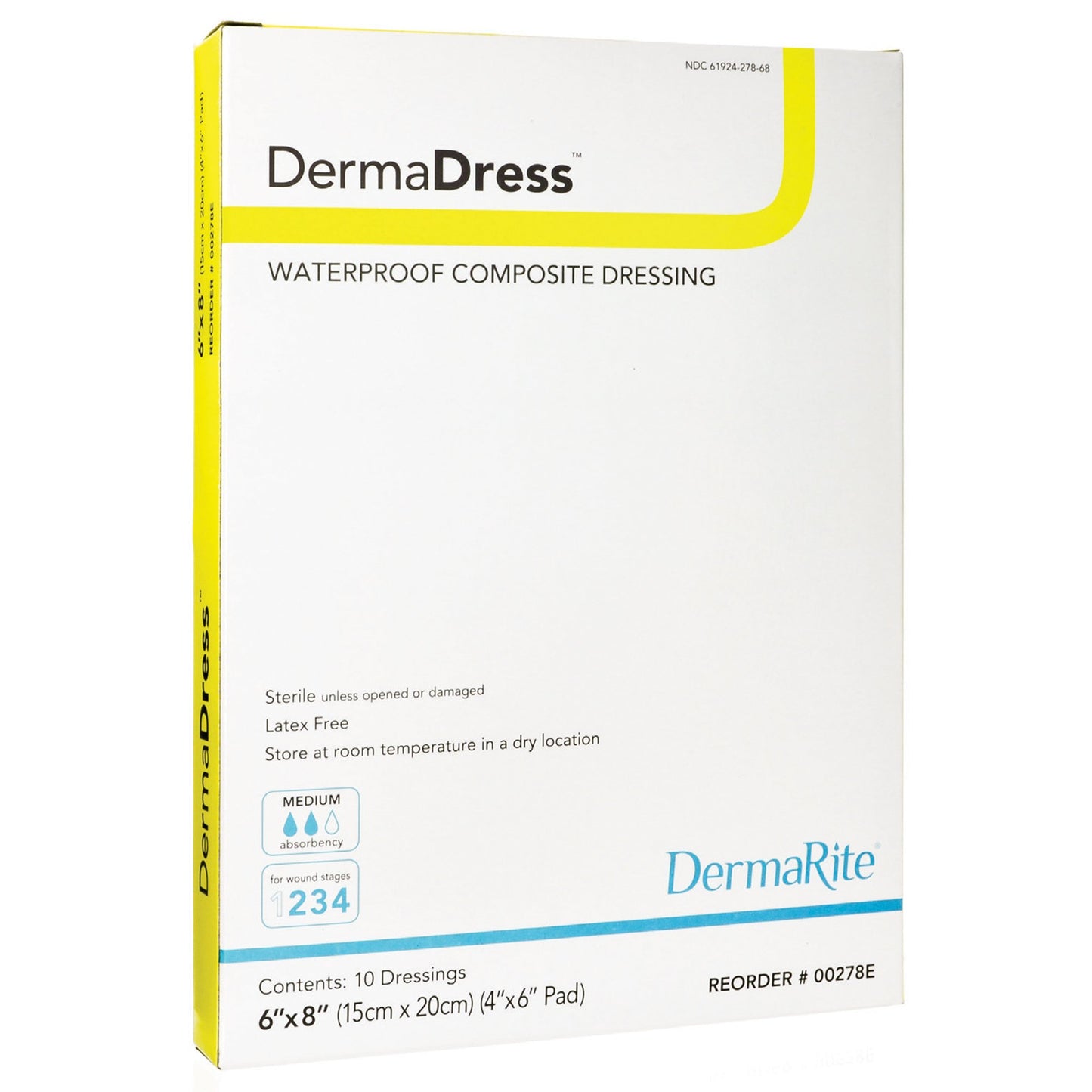 DermaDress® Waterproof Composite Dressing 6" x 6" 1 Each 