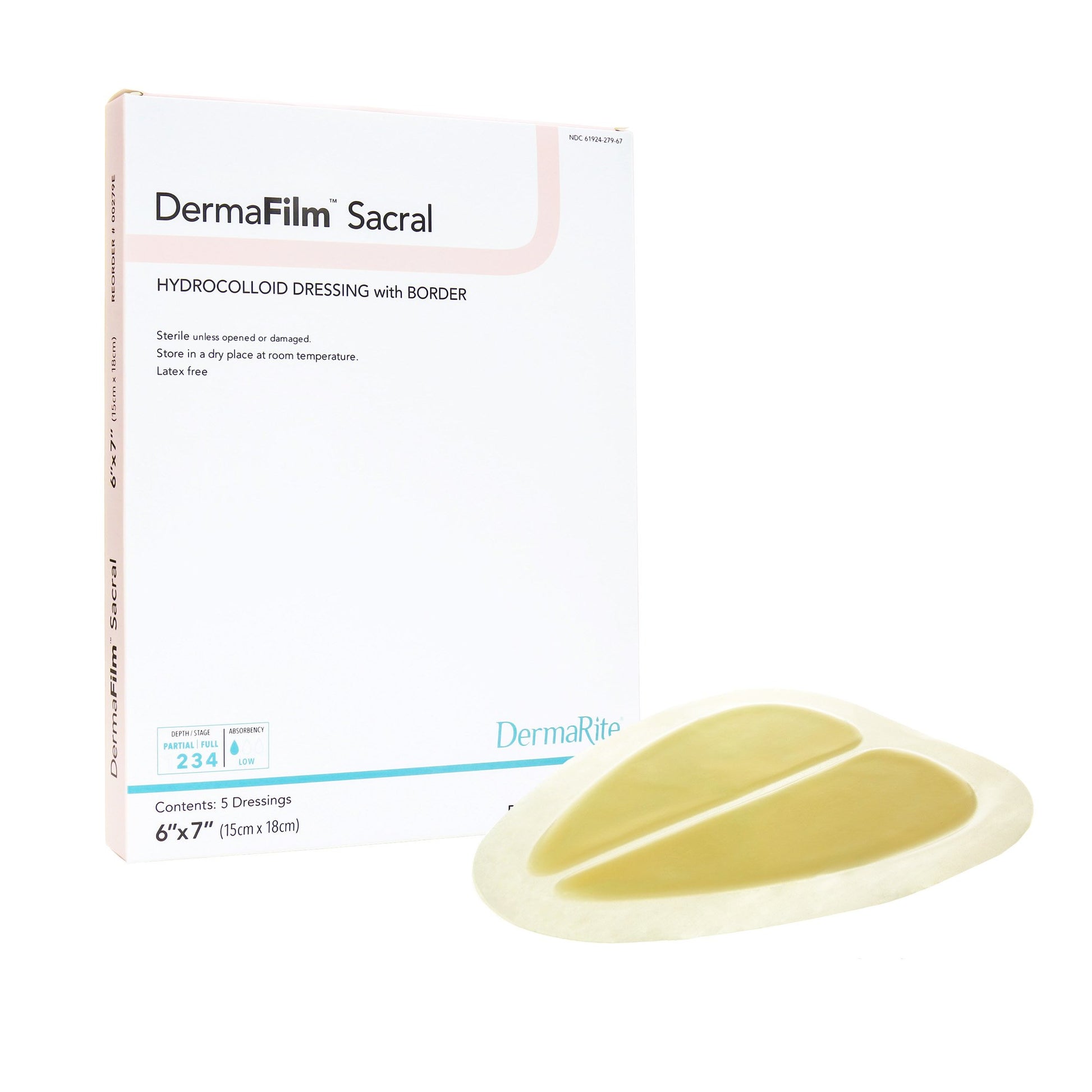 DermaFilm® Thin with Border Hydrocolloid Dressing 2" x 2" 1 Each 