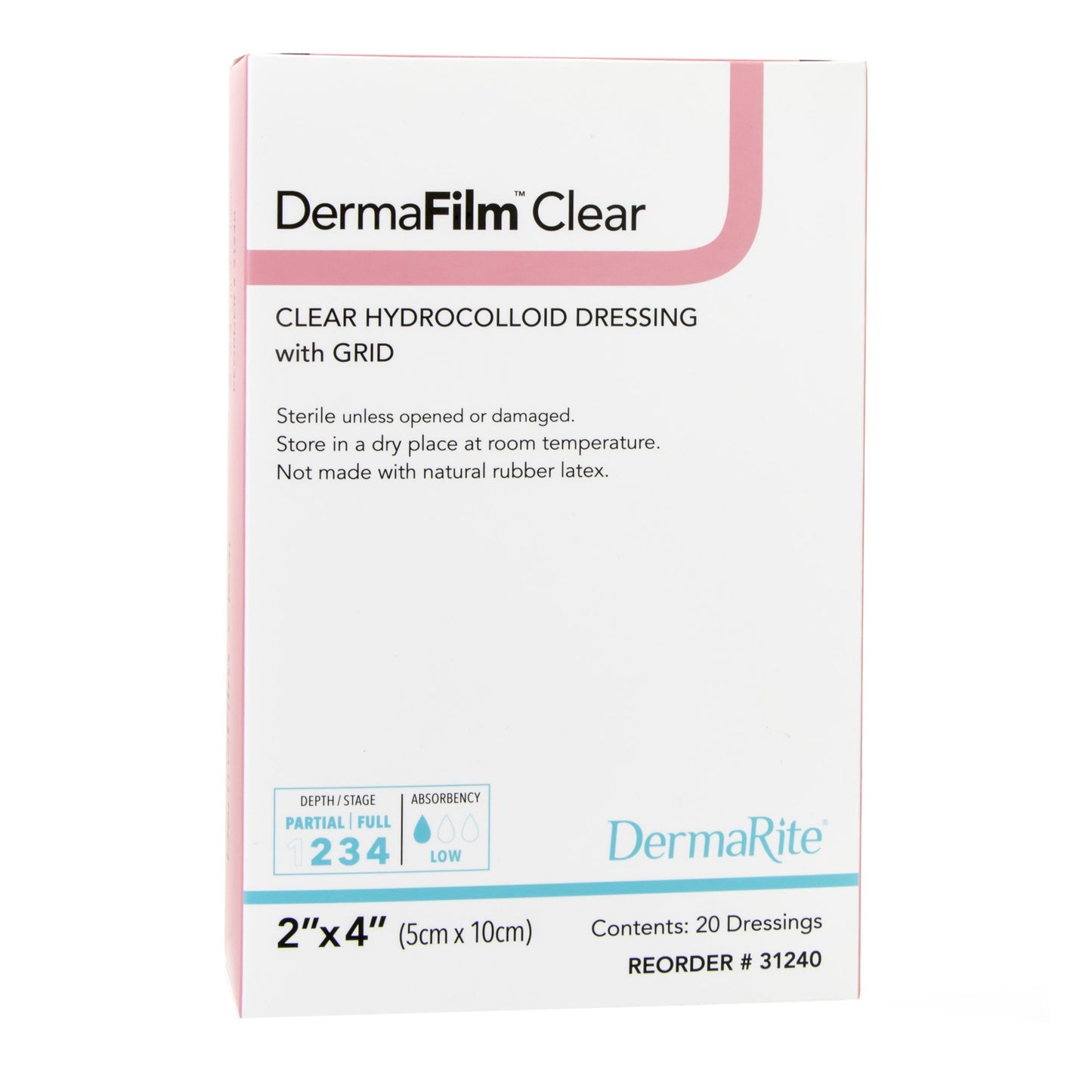 DermaFilm® Thin with Border Hydrocolloid Dressing 2" x 2" 1 Each 