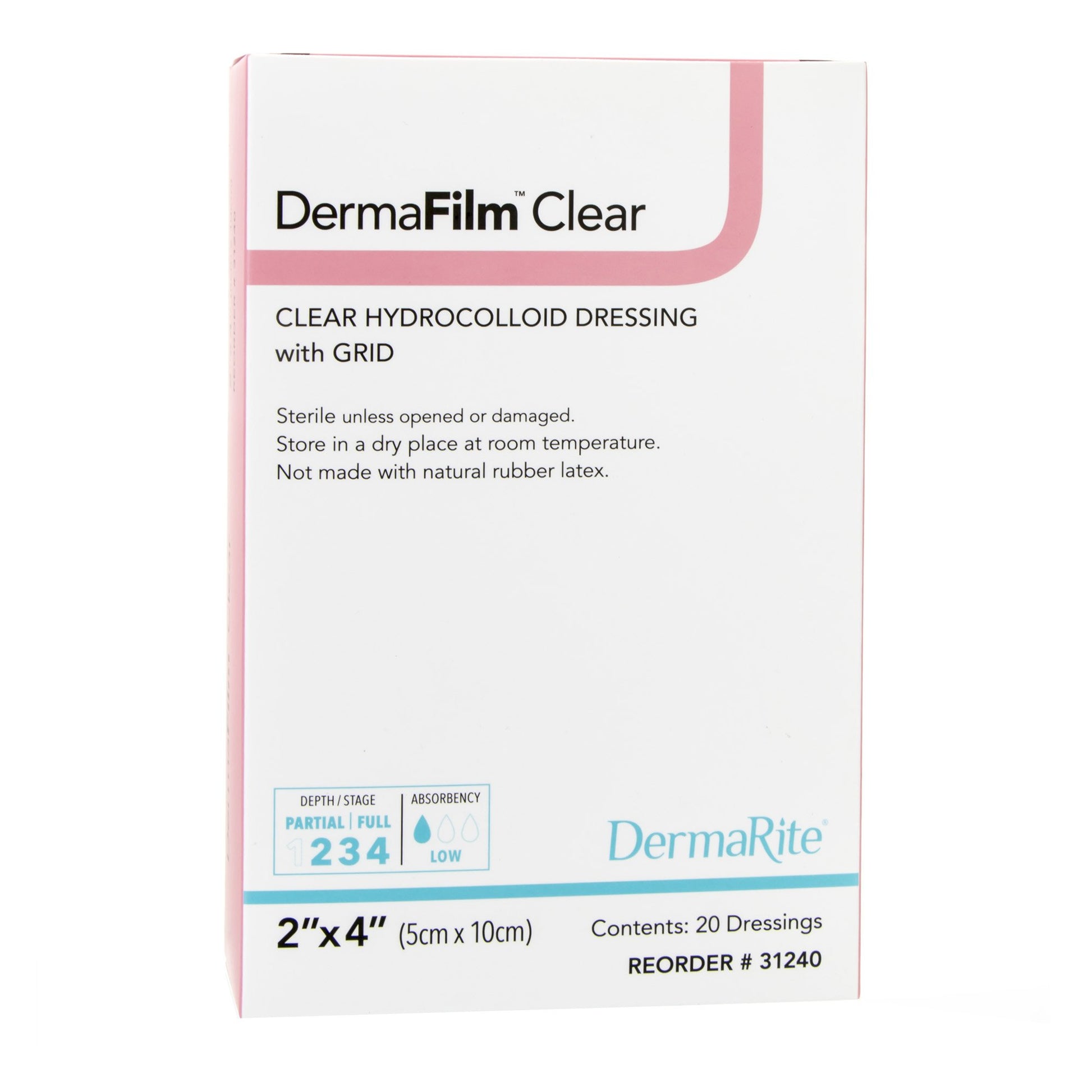 DermaFilm® Thin with Border Hydrocolloid Dressing 2" x 2" 1 Each 