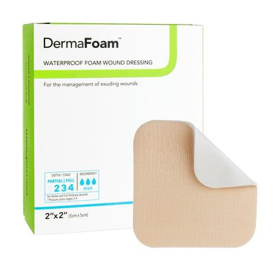 DermaFoam® Waterproof Foam Wound Dressing 2" x 2" 1 Each 