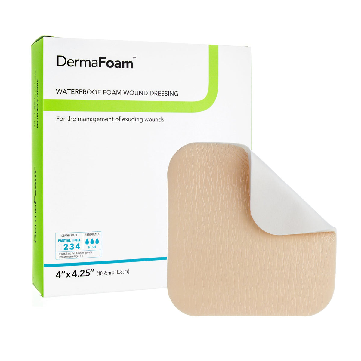 DermaFoam® Waterproof Foam Wound Dressing 2" x 2" 1 Each 