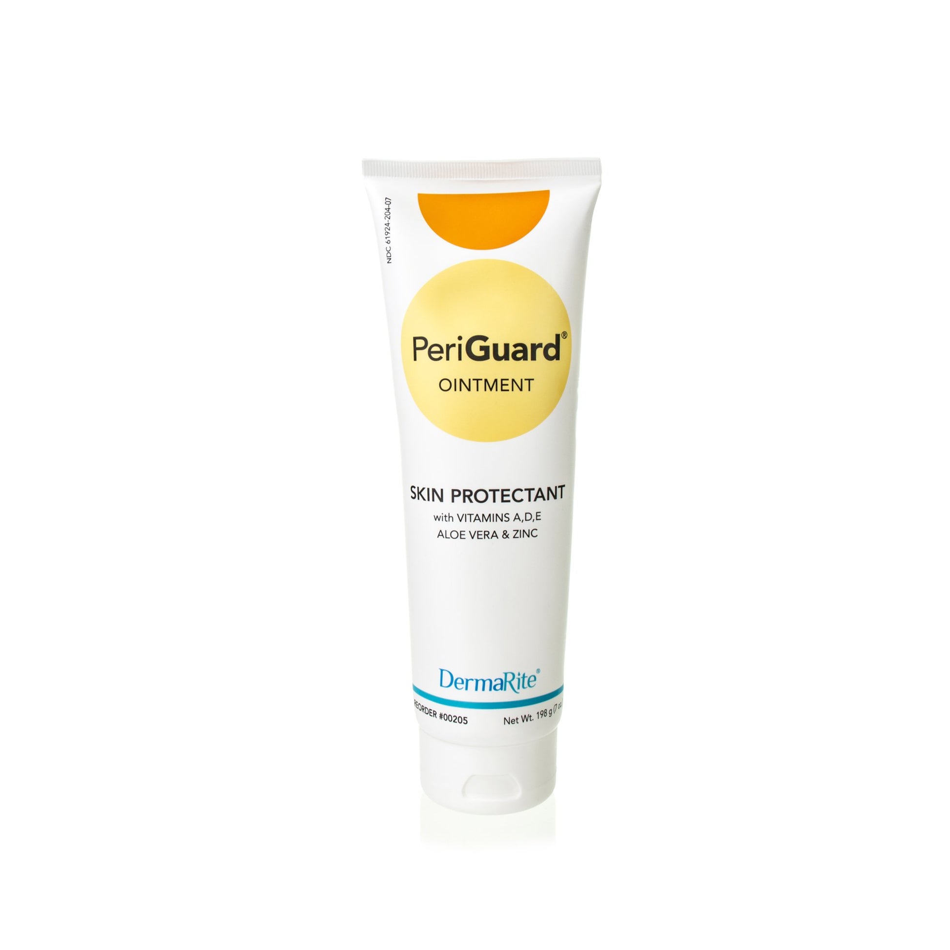 A tube of DermaRite PeriGuard Skin Protectant Ointment with a yellow and white label.