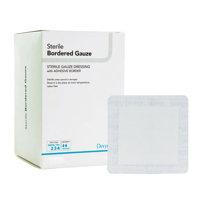 DermaRite® Sterile Gauze Adhesive Dressing White 4" x 10" Box of 25