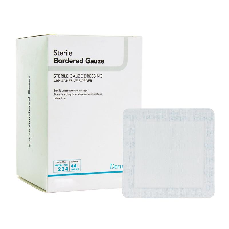 DermaRite® Sterile Gauze Adhesive Dressing White 4" x 10" Box of 25