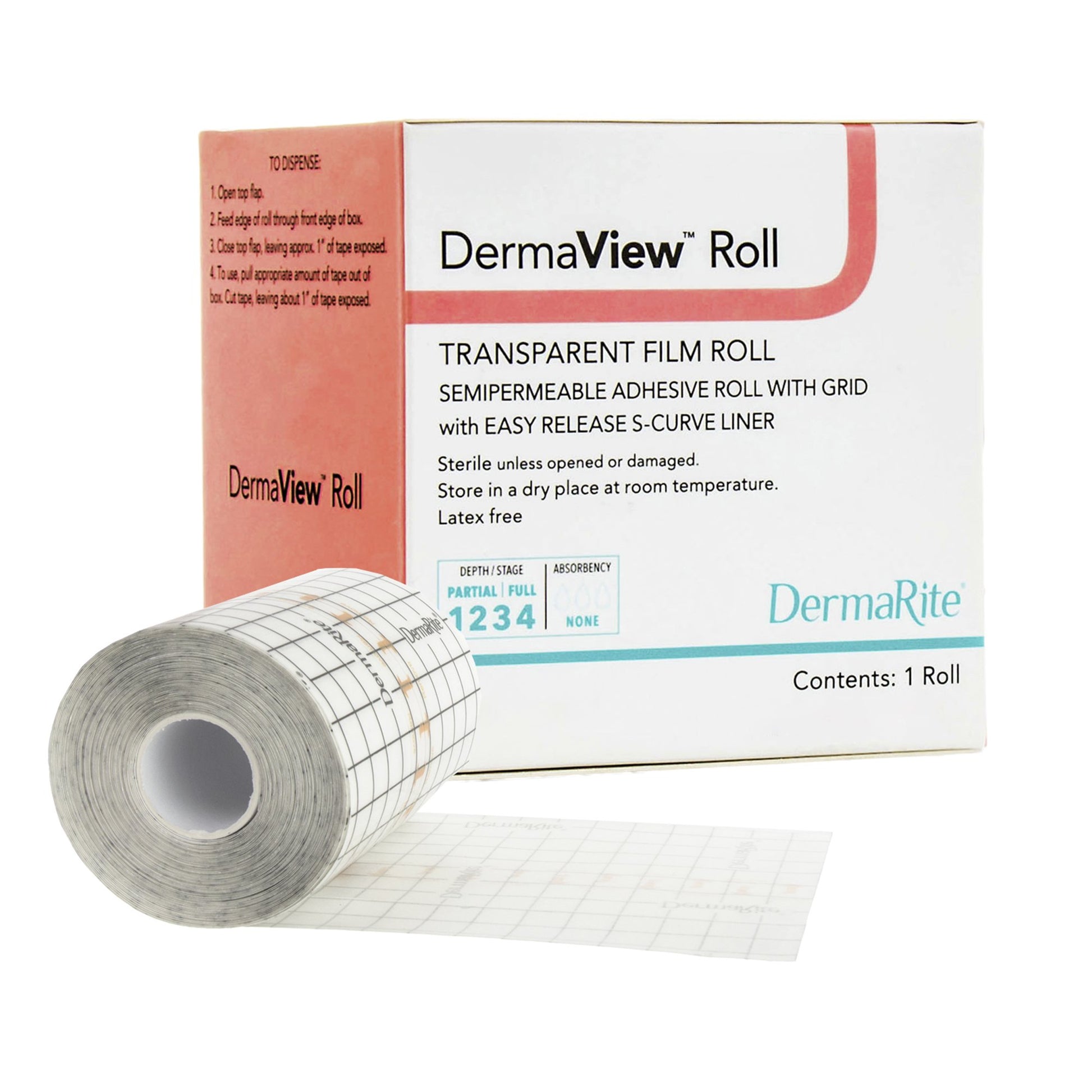 DermaView™ Transparent Film Dressing 4" x 5" 1 Each 