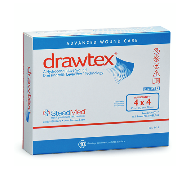 Drawtex Ribbon Drawtex® Tracheostomy Dressing, 4 x 4 Inch