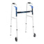 Drive Medical™ Aluminum Dual Release Folding Walker Flame Blue 32" - 39" 