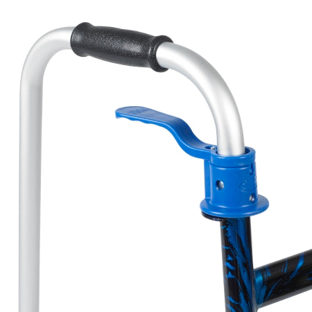 Drive Medical™ Aluminum Dual Release Folding Walker Flame Blue 32" - 39" 