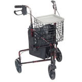 Drive Medical™ Deluxe 3 Wheel Rollator Flame Red 