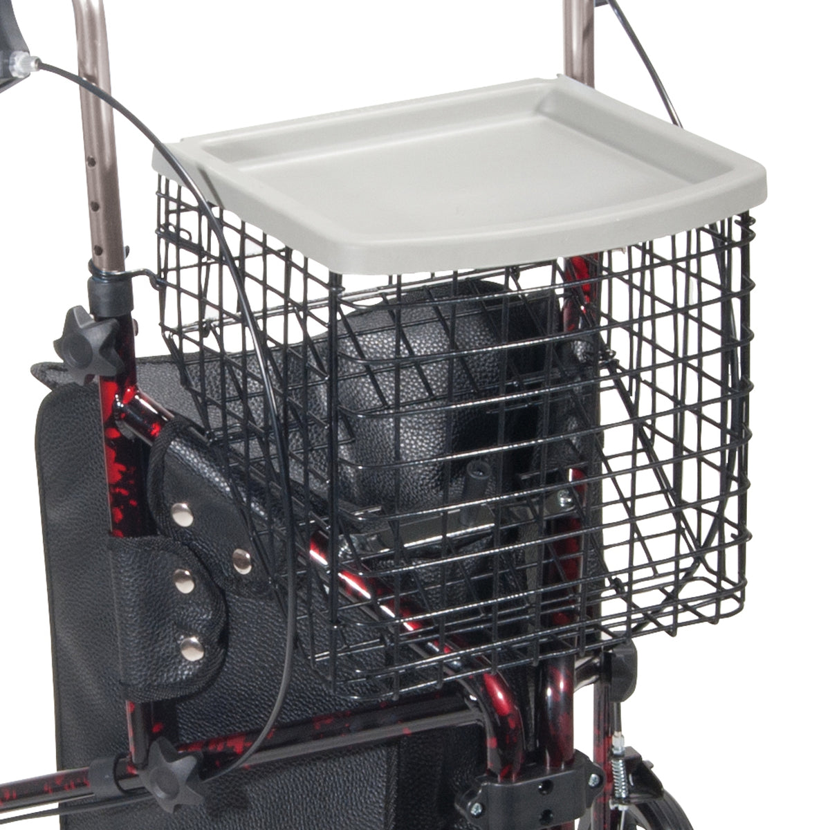 Drive Medical™ Deluxe 3 Wheel Rollator Flame Red 