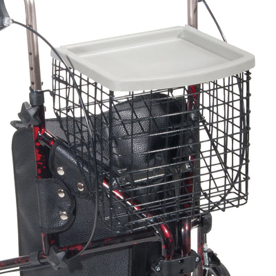 Drive Medical™ Deluxe 3 Wheel Rollator Flame Red 