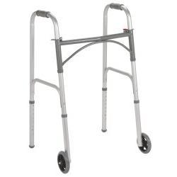 Drive Medical™ Dual Release Folding Walker with Wheels 