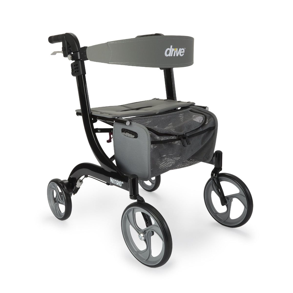 Drive Medical™ Nitro Four-Wheel Rollator Black 