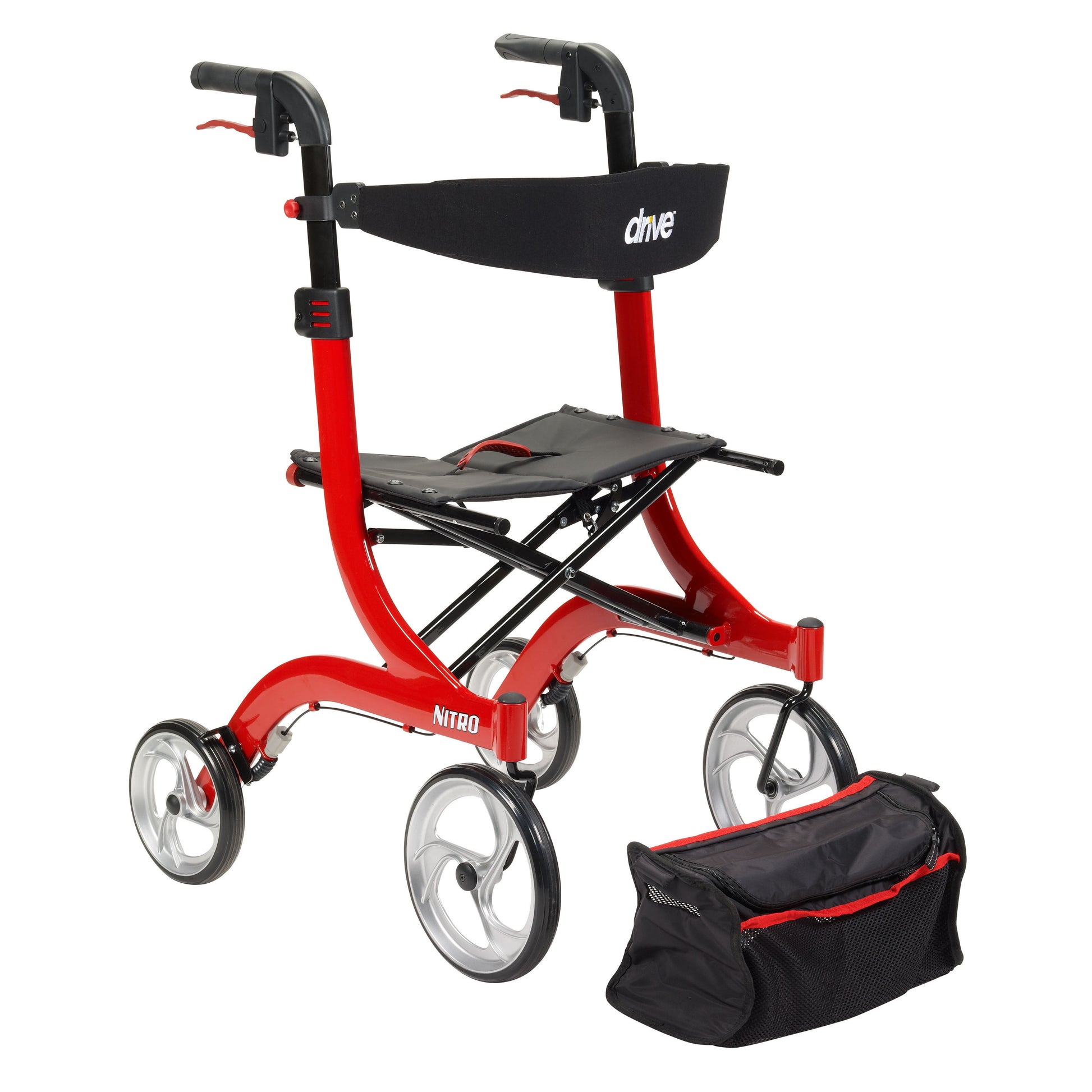 Drive Medical™ Nitro Four-Wheel Rollator Black 