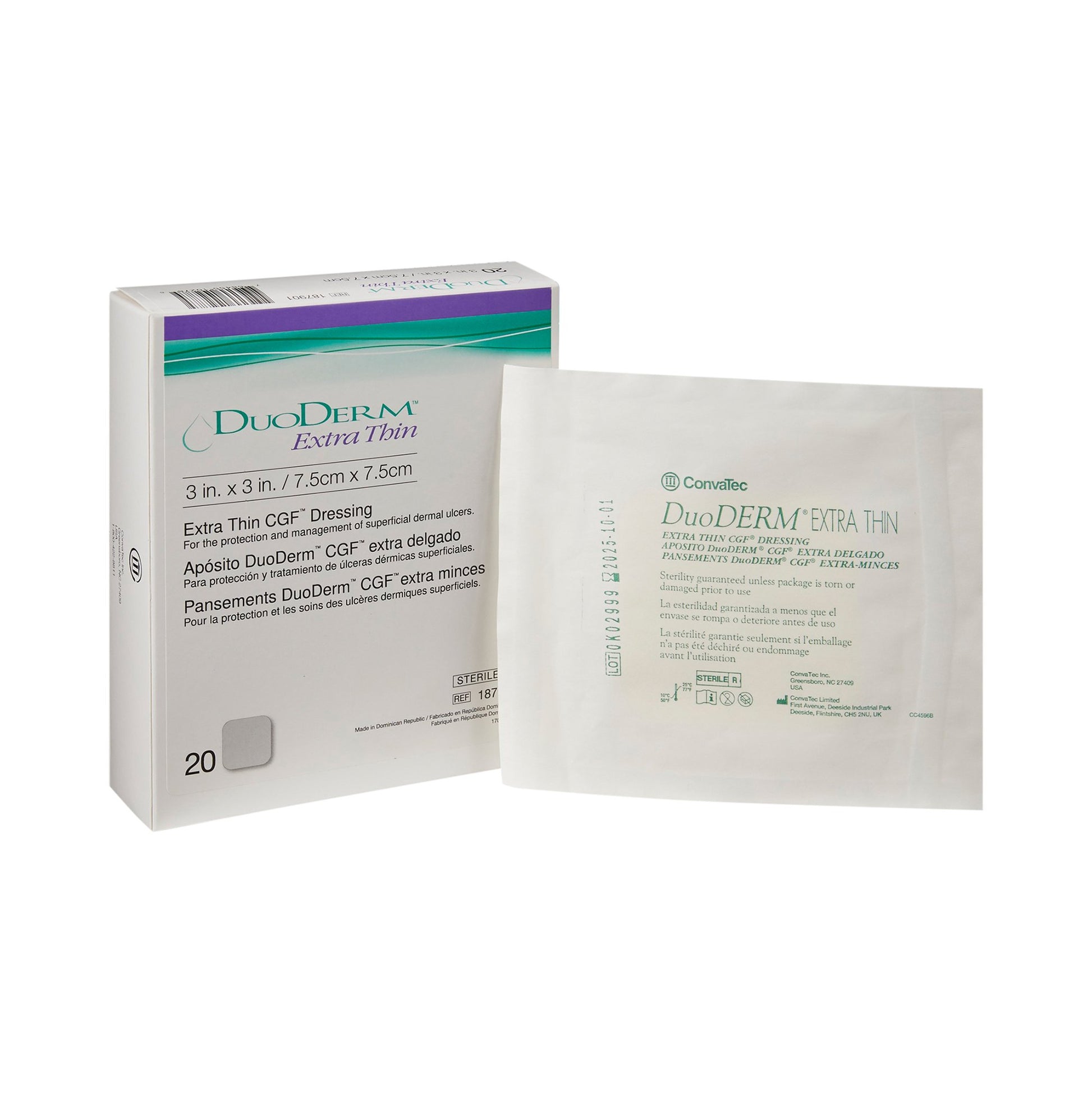 DuoDerm® Extra Thin Hydrocolloid Dressing 2" x 4" 1 Each 