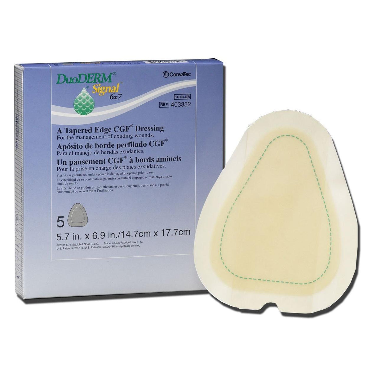 DuoDerm® Signal® Hydrocolloid Dressing 4" x 4" 1 Each 