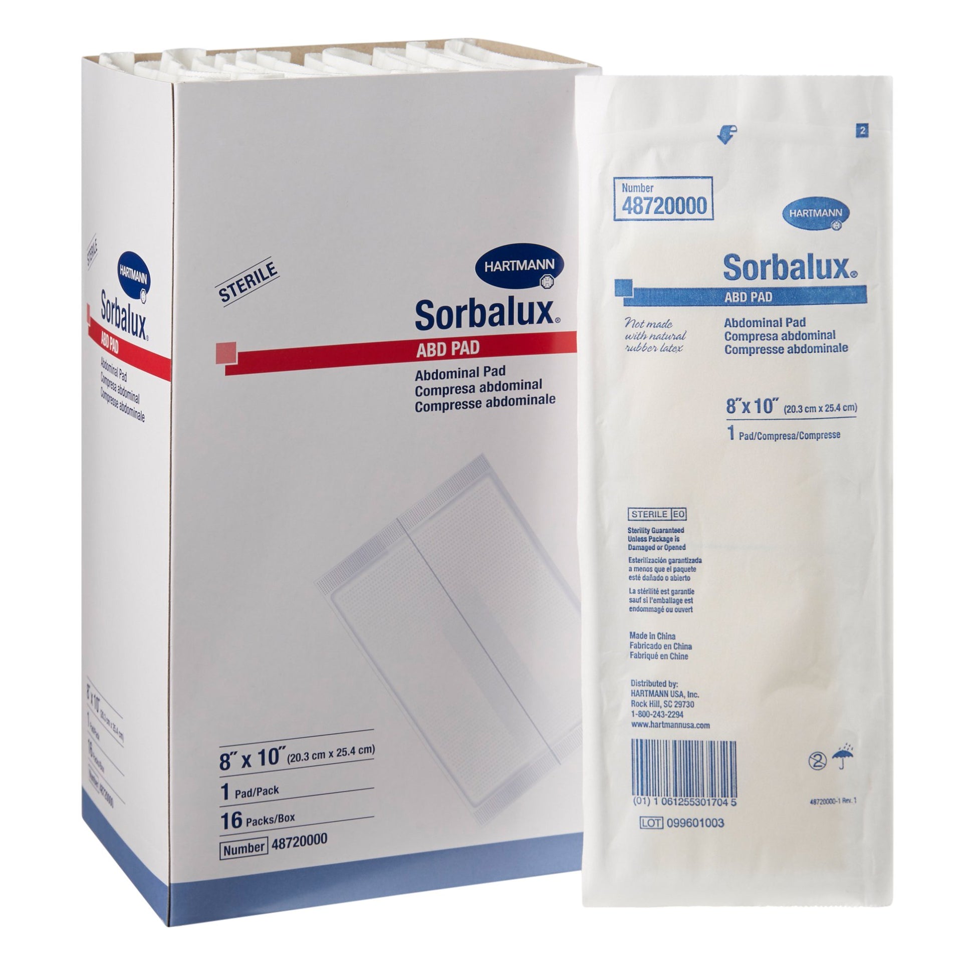 Dynarex® Sterile Abdominal Pad 5" x 9" Nonwoven Cellulose Box of 20