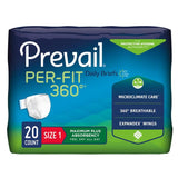 Package of Prevail Per-Fit 360 daily briefs on a white background