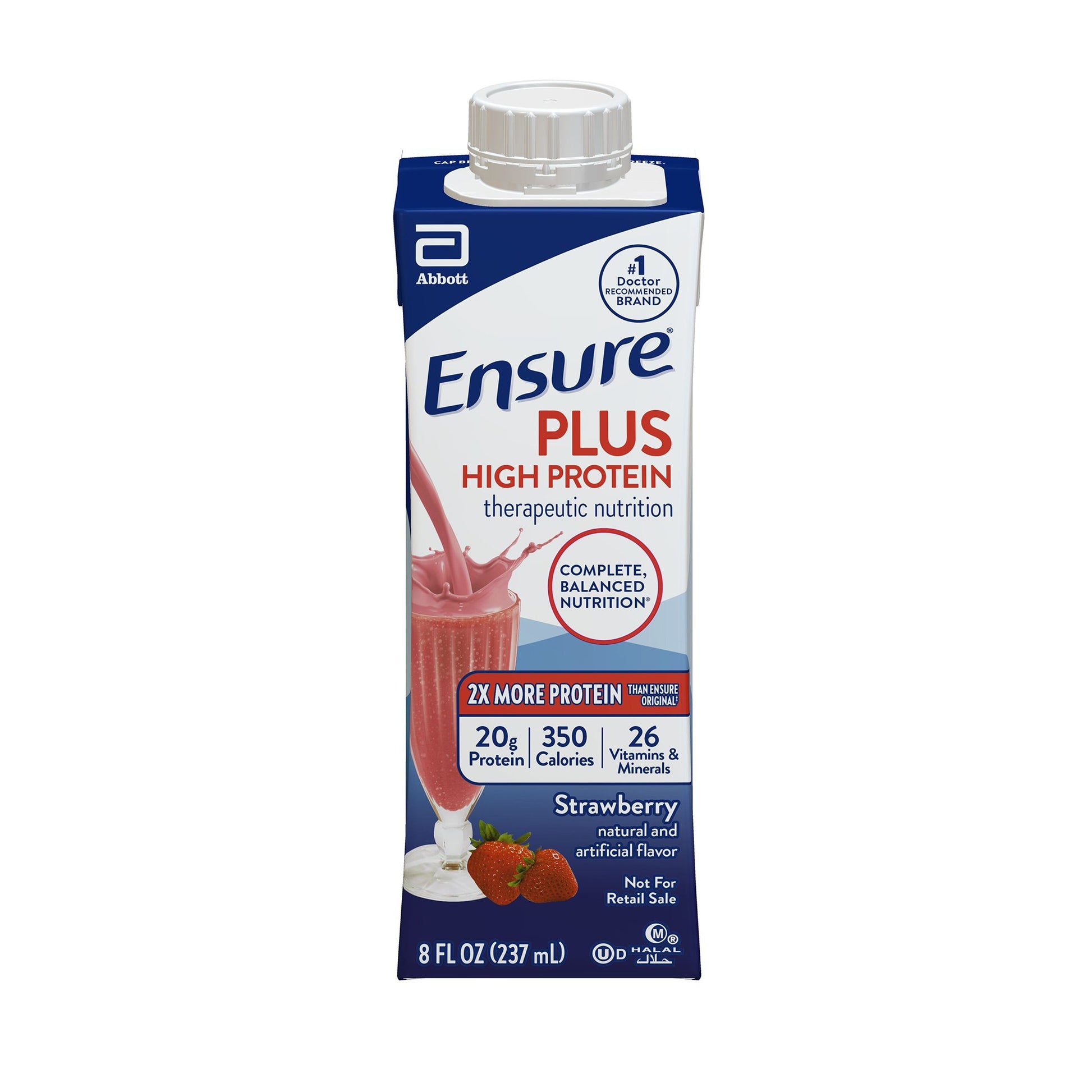Ensure® Plus High Protein Therapeutic Nutrition Shake Strawberry Case of 24 