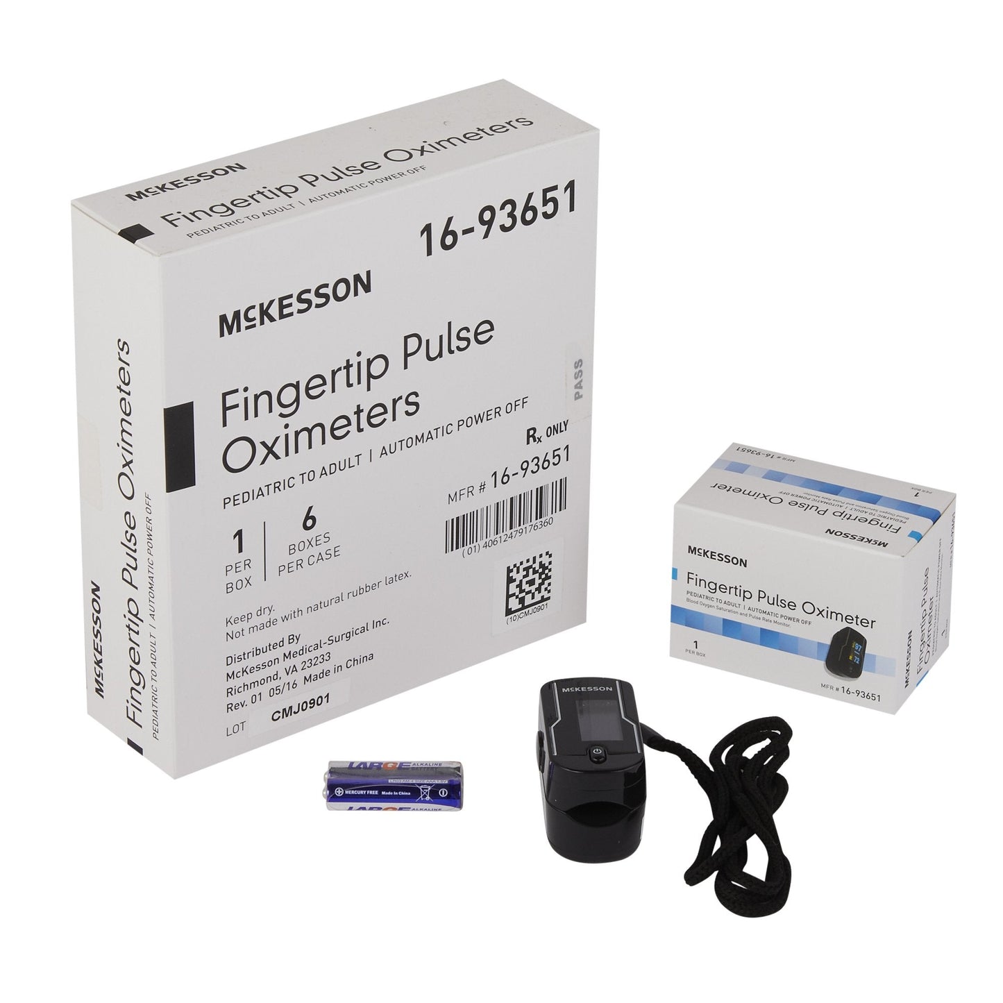 McKesson Fingertip Pulse Oximeter, Battery Operated without Alarm 