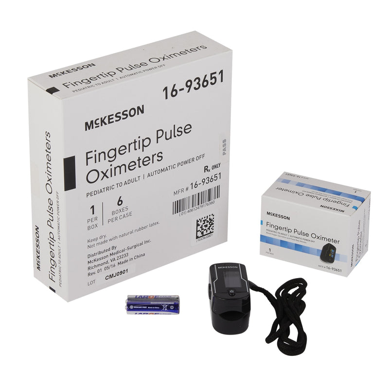 McKesson Fingertip Pulse Oximeter, Battery Operated without Alarm 