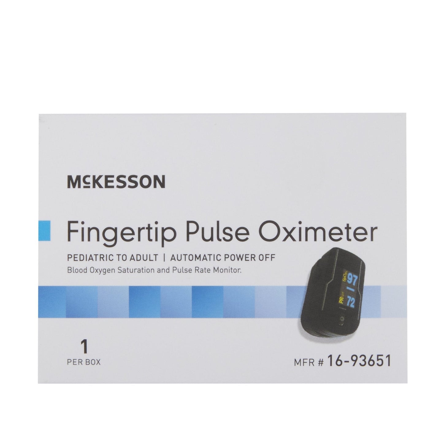 McKesson Fingertip Pulse Oximeter, Battery Operated without Alarm 