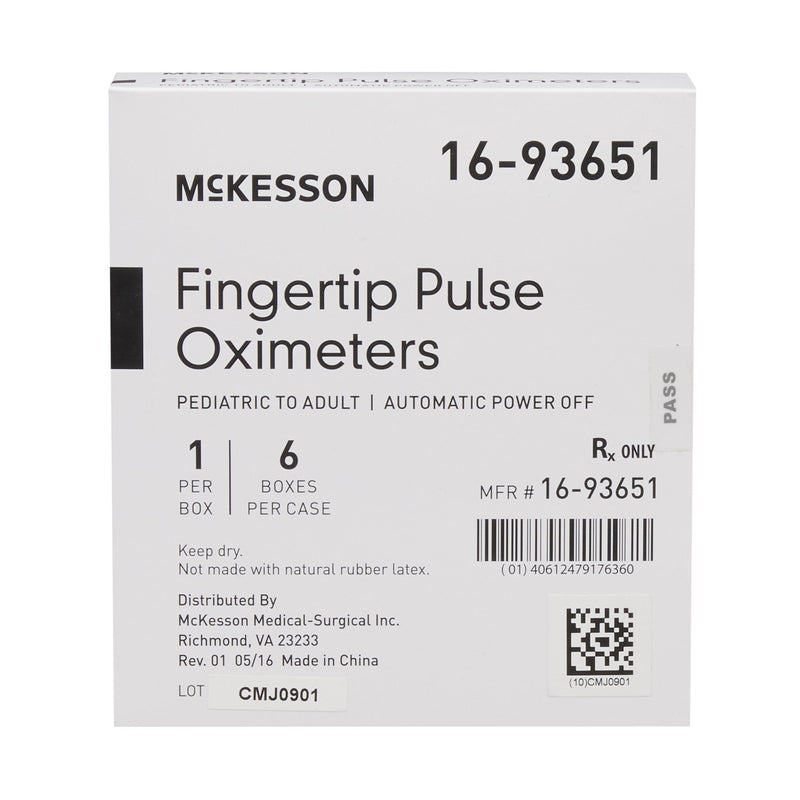 McKesson Fingertip Pulse Oximeter, Battery Operated without Alarm 