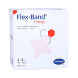 Flex-Band® 4-Wings Elastic Adhesive Bandage Tan 3" x 3" Box of 50