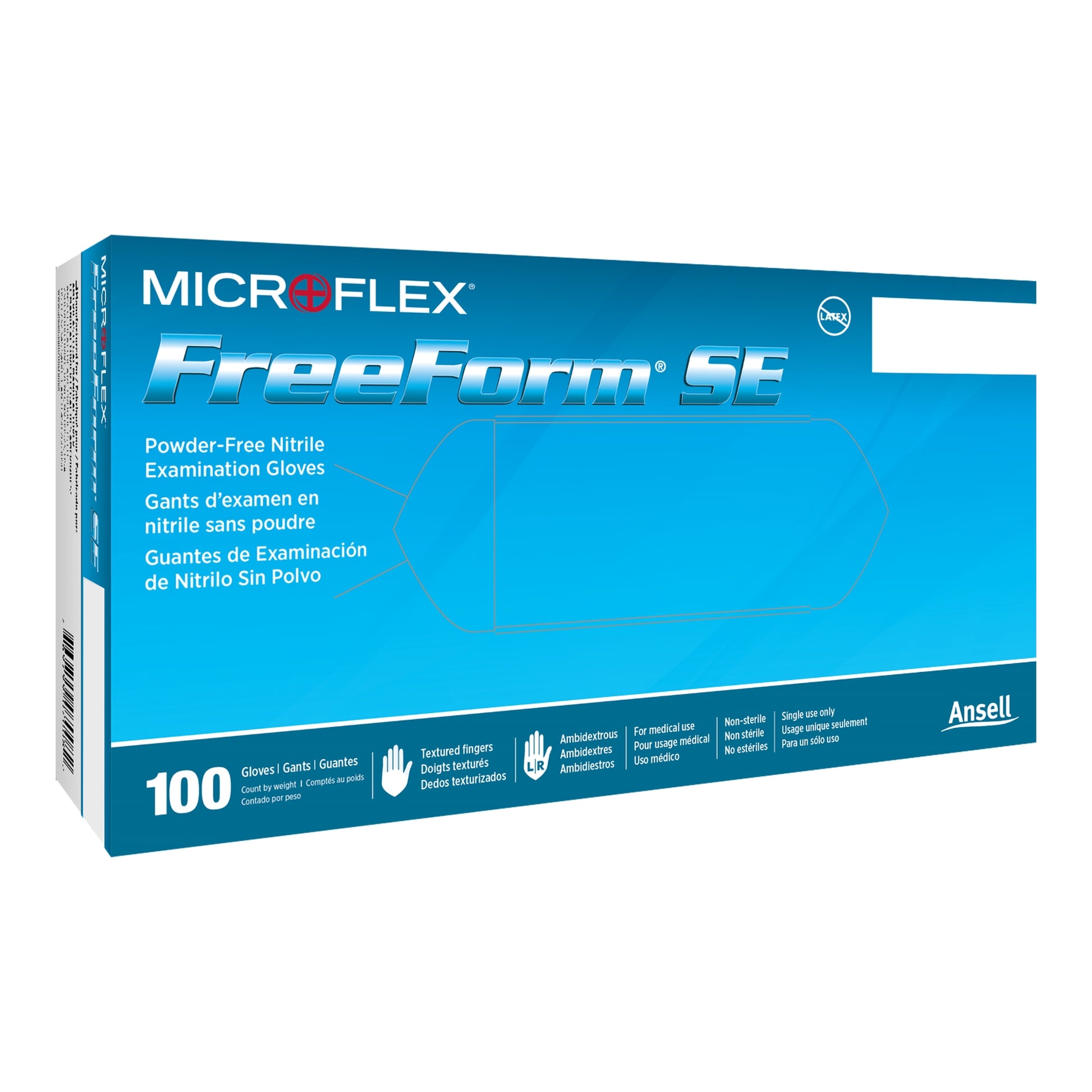 FreeForm® SE Nitrile Exam Glove M Box of 100 