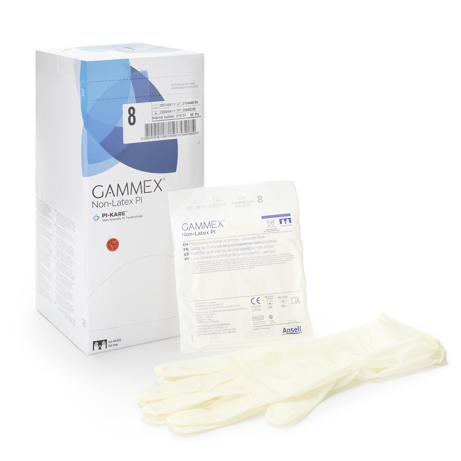 Gammex® Non-Latex PI Polyisoprene Surgical Glove 6 Box of 50 